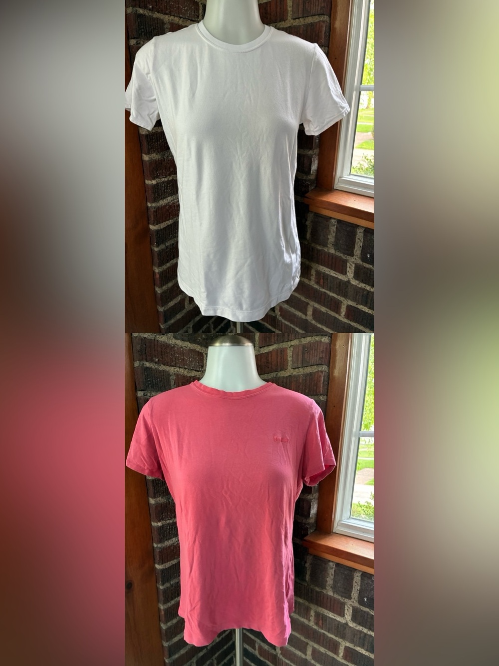 2 shirts Reebok Women’s Short Sleeve Crewneck Tee - Pink & White